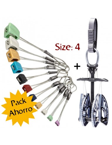 Pack ahorro camalot C4 nº 4 y set de 11 wallnuts de DMM