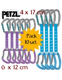 pack 10 djinn axess (6 x 12 cm violeta + 4 x 17 cm azul) - petzl