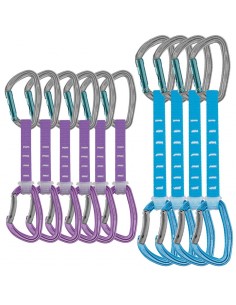 pack 10 djinn axess (6 x 12 cm violeta + 4 x 17 cm azul) - petzl 2