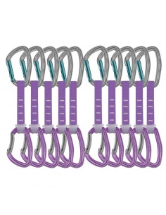 pack 10 djinn axess 12 cm (violeta) - cinta express robusta para escalada deportiva - petzl 2