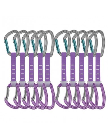 pack 10 djinn axess 12 cm (violeta) - cinta express robusta para escalada deportiva - petzl