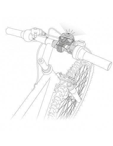 bike adapt - pletina para fijar un frontal petzl en el manillar o el sillín de una bici - petzl