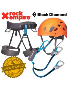 pack ferrata teresina - arnes , casco y disipador para via ferrata