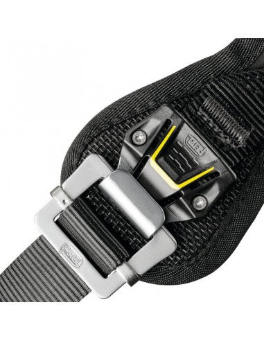 avao bod fast (negro/amarillo) - arnés confortable anticaídas para sujeción y suspensión - petzl