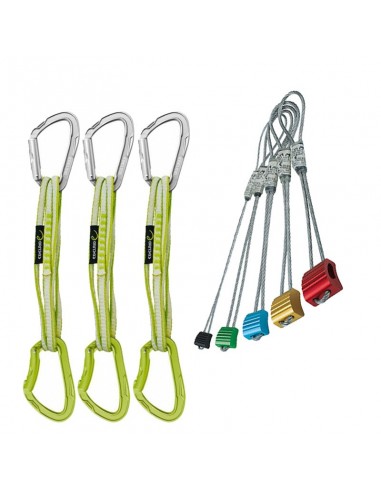 pack pro nut set 5 piezas + 3 mission set (60cm) - fisureros y cintas extensibles - camp/edelrid