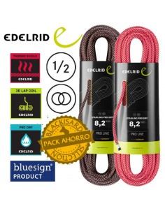 pack 2 cuerdas starling pro dry 8,2 mm (night+pink) - edelrid