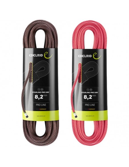pack 2 cuerdas starling pro dry 8,2 mm (night+pink) - edelrid