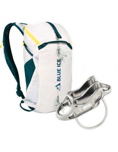 pack mochila reach 12l (white) + reverso - blue ice/petzl