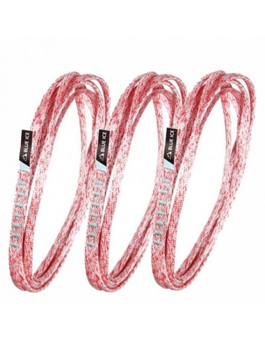 pack 3 mission light sling 120 cm (white/red) - anillo tubular dyneema 8 mm - blue ice