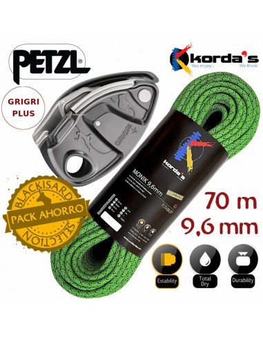 Pack Monik 9,6mm (70m) + grigri plus...