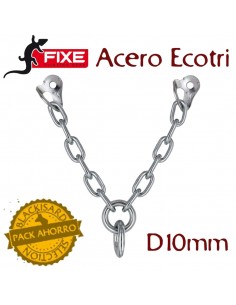 Pack 3 reuniones en V con doble anilla acero zincado Ecotri D10mm - Fixe