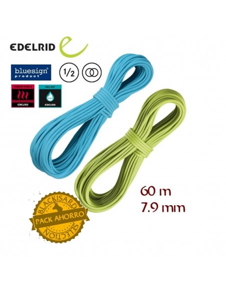 Pack 2 cuerdas Apus Pro Dry 7,9 (60m) - para escalada en hielo y alpinismo - Edelrid