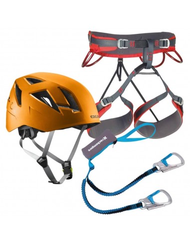 cala del molí - pack ferrata 3 elementos (arnés, casco, disipador)