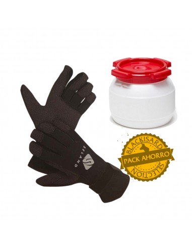 Pack ahorro de guantes y bidon estanco para barranquismo