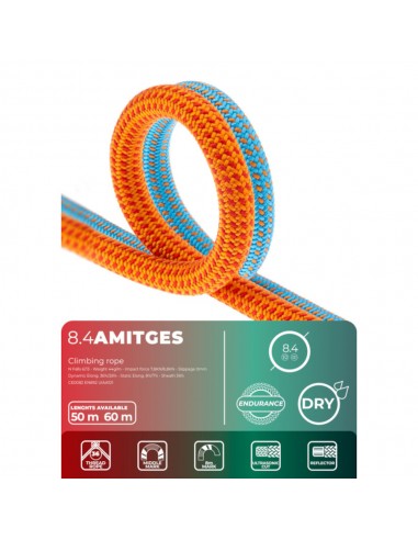 Cuerda Amitges Dry 8,4mm de Fixe color naranja