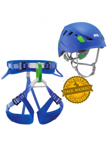 Pack arnes y casco infantil para escalada