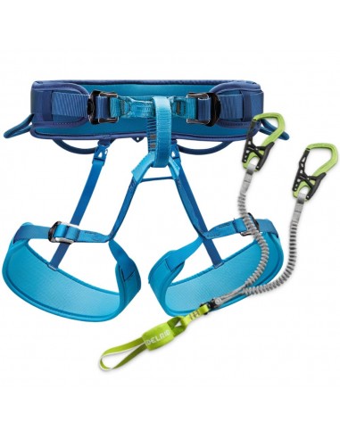 pack corax (azul) + cable comfort vi - pack ferrata - petzl/edelrid