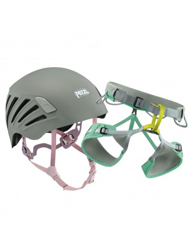 pack jayne (mint) + borea (turquesa) - arnés + casco mujer - edelrid / petzl