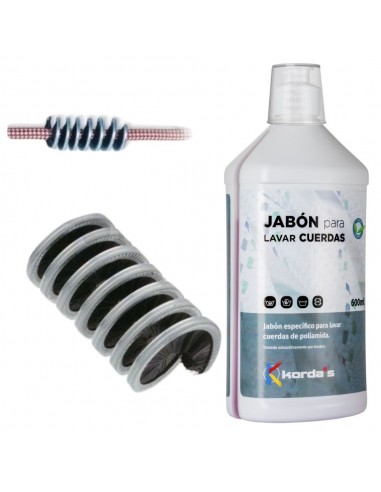 Jabon y cepillo para limpieza de cuerdas