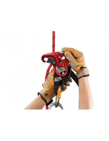 I\'D L de Petzl (Rojo) - Descensor autofrenante con funcion antipánico adaptado al rescate