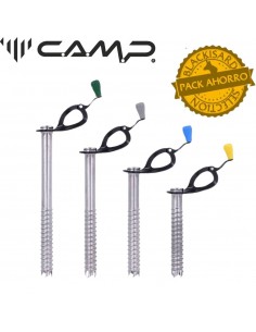 juego de 4 tornillos de hielo rocket (13/16/19/22 cm) - cassin