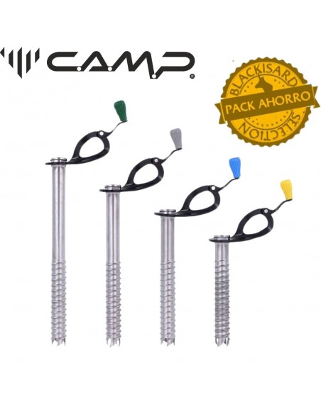 juego de 4 tornillos de hielo rocket (13/16/19/22 cm) - cassin