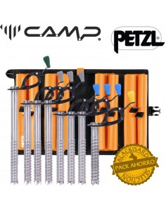 Pack 8 tornillos de hielo Rocket (1x13cm + 3x16cm + 3x19cm + 1x22cm) + bolsa Octo - CAMP / Petzl