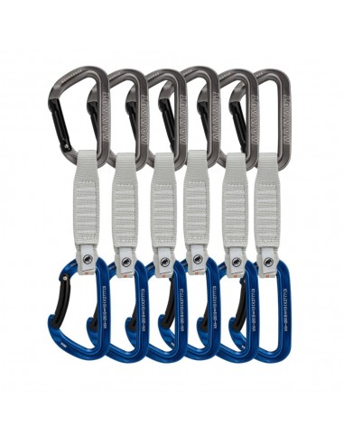 Pack 6 Workhorse Keylock 12 Cm (Grey - Blue) - Cintas express escalada deportiva - Mammut