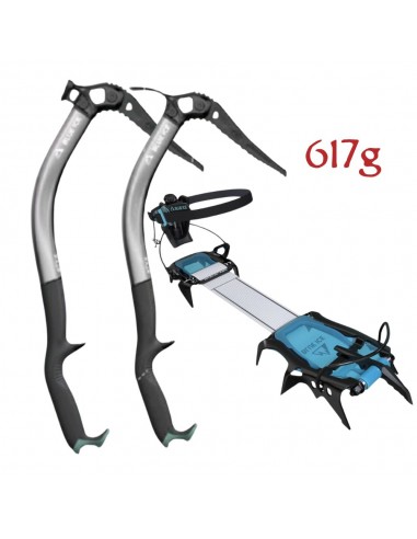 Pack 2 piolets Styx + crampones harfang Tech - Piolets y crampones escalada en hielo - Blue Ice