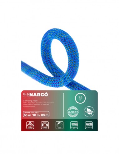 Nargo 9.6mm Nature Classic (Blue) (100m) - Cuerda dinamica para escalada - Fixe