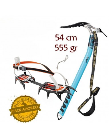 Pack Crampones Vasak Leverlock Universel + piolet Edge pala - Petzl / Singing Rock