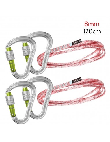 pack mission con mosquetones (2 anillos de 120cm + 4 pure screw) - blue ice/edelrid