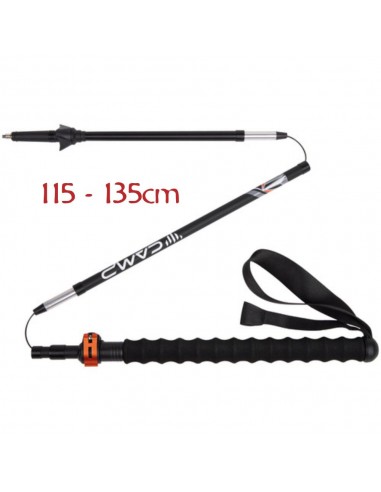 sky carbon evo - bastón de trekking de carbono y aluminio (36-135cm) - camp