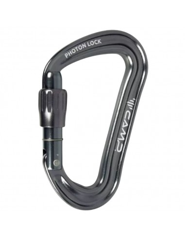 pack 2 photon lock (1 blue + 1 gun metal) - mosquetón asimétrico rosca - camp