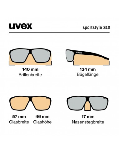 Sportstyle 312 ( Black/ Mat) - Gafas de sol para alpinismo - UVEX