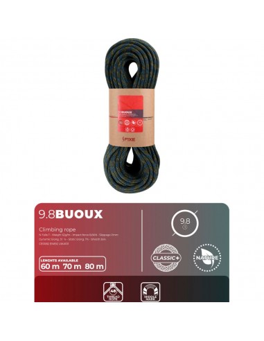 Buoux 9.8mm Nature Classic (80m) - Cuerda dinamica simple para escalada deportiva - Fixe