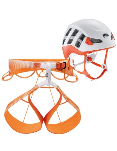 pack arnés sitta + casco meteor (naranja) - petzl
