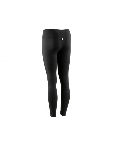 Merino pants W (Negro) - Malla térmica larga primera capa de lana merino mujer - Lurbel