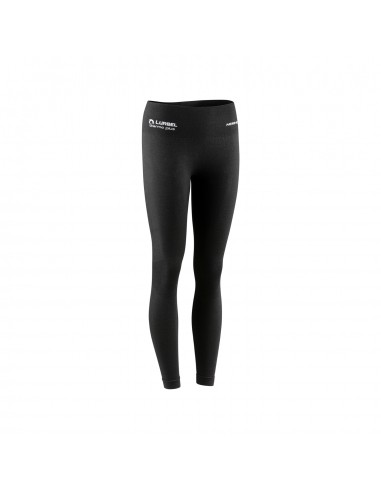 Merino pants W (Negro) - Malla térmica larga primera capa de lana merino mujer - Lurbel