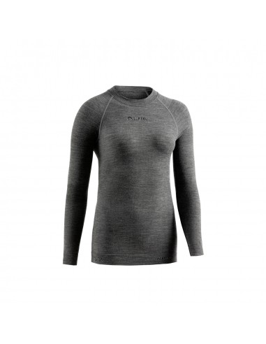 Merino long sleeves W (Gris) - Camiseta primera capa termorreguladora de lana merino mujer - Lurbel