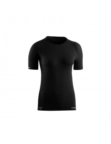 Merino Lite Short Sleeves W (Negro) - Camiseta de manga corta de lana merino - Lurbel