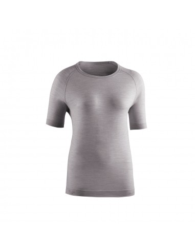 Merino Lite Short Sleeves W (Melange claro) - Camiseta de manga corta de lana merino - Lurbel