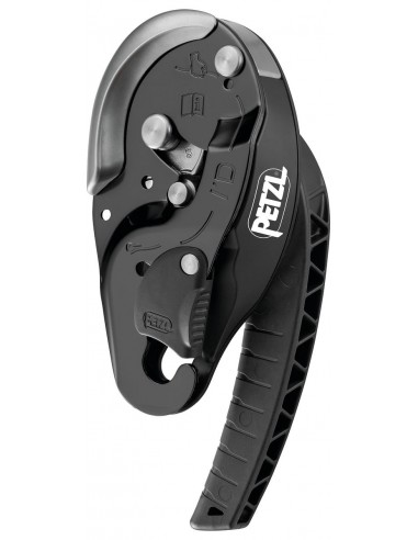 I\'D S (Negro) de Petzl - Descensor autofrenante con funcion antipánico