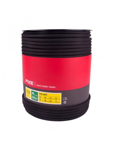 Pro Rope 10,5MM (Negra) (Bobina 200m) - Cuerda semi-estática para trabajos verticales - Fixe