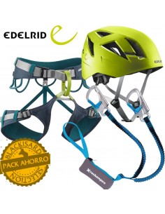 pack ferrata roc de la creu - arnes, casco y disipador para via ferrata