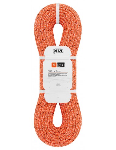Push +  9mm (200m) Naranja - cuerda semiestática ultraresistente para espeleo - Petzl