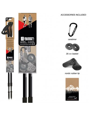 Speed (Ocean) - Bastones para Nordic Walking telescopicos de 2 tramos en aluminio - Fizan