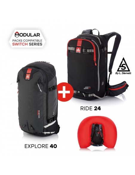 AIRBAG SWITCH EXTREME BUNDLE - RIDE24+EXPLORE 40 - Pack modular de mochila airbag - Arva