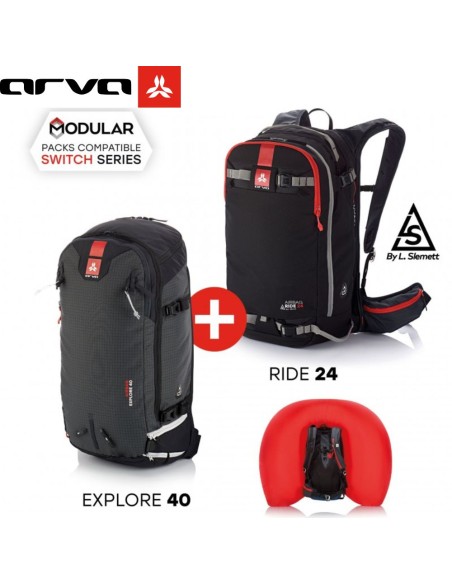 AIRBAG SWITCH EXTREME BUNDLE - RIDE24+EXPLORE 40 - Pack modular de mochila airbag - Arva