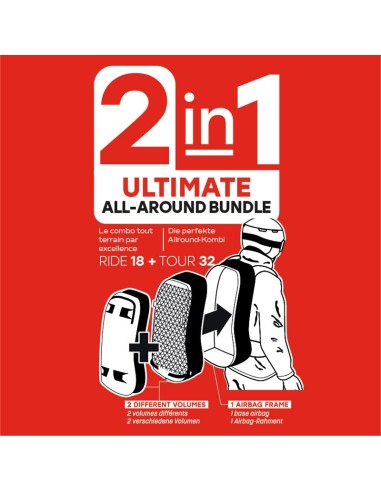 AIRBAG SWITCH MIX BUNDLE - RIDE18 BLACK+TOUR32 (Grey) - Kit modular de airbag - Arva